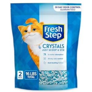 Fresh Step Crystals, Premium Cat Litter, Scented, 16 lbs total, (2 Pack of 8lb Bags) (Package May Vary)