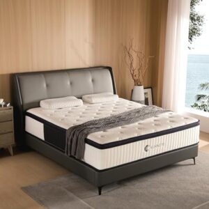 KOANTTI Full Size Mattresses,10 Inch Hybrid Full Mattress in a Box with Memory Foam & Individual Pocket Spring for Edge Support,Pressure Relief,Medium Firm White Full Mattress,CertiPUR-US.