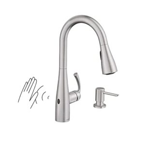 Moen Essie Spot Resist Stainless Touchless One-Handle Kitchen Faucet, Motion Activated Pull Down Kitchen Sink Faucet with Soap Dispenser, 87014EWSRS