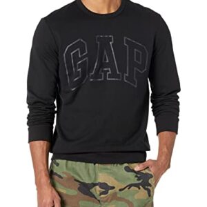 GAP mens Logo Fleece Crew Hooded Sweatshirt, Black 7, Large US