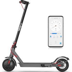 Hiboy S2 Electric Scooter - 8.5" Solid Tires - Up to 17 Miles Long-Range & 19 MPH Portable Folding Commuting Scooter for Adults with Double Braking System and App (S2)