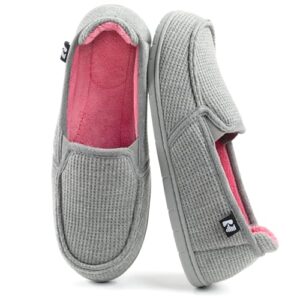 RockDove Women's Two-Tone Hoodback Slipper with Removable Insole, Size 10 US Women, Grey/Pink