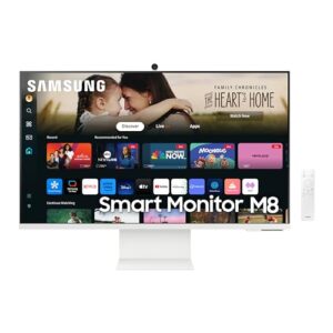 SAMSUNG 32-Inch M8 (M80D) Series 4K UHD Smart Monitor with Streaming TV, Speakers, HDR10+, AI Upscaling, USB-C, Ergonomic Stand, SlimFit Camera, Gaming Hub, LS32DM801UNXZA, 2024