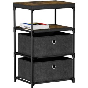 Venkuber Fabric Storage Chest, Drawer Clothes Organizer with 2 Drawers Storage Organizer Unit for Closet