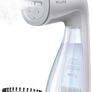 HiLIFE Steamer for Clothes, 1100W Clothes Steamer, Fast Wrinkle Removal with Large 300ml Tank, Ideal for All Fabrics, Easy to Use, Compact and Portable Travel Garment Steamer (white)