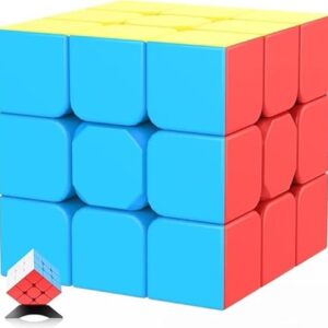 Jurnwey Speed Cube 3x3x3 Stickerless with Cube Tutorial - Turning Speedly Smoothly Magic Cubes 3x3 Puzzle Game Brain Toy for Kids and Adult