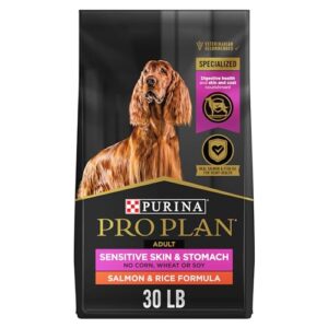 Purina Pro Plan Sensitive Skin and Stomach Dog Food Salmon and Rice Formula - 30 Pound (Pack of 1)