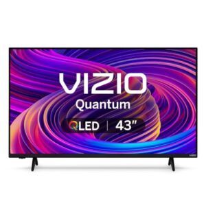 VIZIO 43-inch Quantum 4K QLED HDR Smart TV w/Dolby Vision HDR, 120fps @1080p PC Gaming, WiFi 6, Bluetooth Headphone Capable, Apple AirPlay, Google Cast Built-in (VQD43M-0801, New)