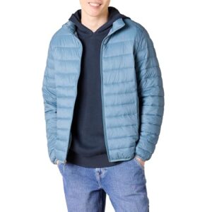 Amazon Essentials Men's Packable Lightweight Water-Resistant Puffer Jacket (Available in Big & Tall), Light Blue, X-Small