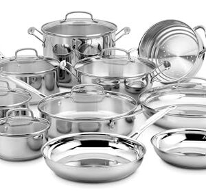 Cuisinart 17-Piece Cookware Set, Chef's Classic Steel Collection 77-17N