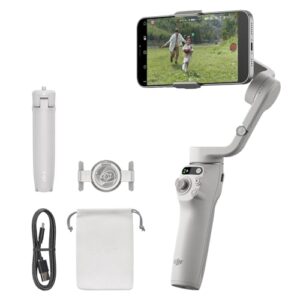 DJI Osmo Mobile 6, 3-Axis Phone Gimbal, Object Tracking, Built-in Extension Rod, Portable and Foldable, Gimbal Stabilizer for iPhone, Andriod, YouTube TikTok Video, Platinum Gray
