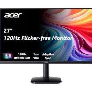 acer KB272 G0bi 27" IPS Full HD (1920 x 1080) Gaming Office Monitor | Adaptive-Sync Support (FreeSync Compatible) | Up to 120Hz Refresh | 1ms (VRB) | sRGB 99% | Tilt | HDMI & VGA Ports