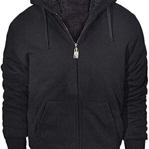 GEEK LIGHTING Hoodies for Men Heavyweight Fleece Sweatshirt - Full Zip Up Thick Sherpa Lined