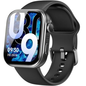 TOZO AMOLED S6 Smart Watch 1.85" Ultra-Clear Screen Dynamic Watch Faces Bluetooth Call,100+ Sports Modes Fitness Watch Activity Tracker with Heart Rate/Sleep/Blood Oxygen Monitor IP68 Waterproof Black