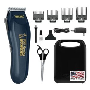 Wahl USA Deluxe Pro Series Cordless Lithium Ion Clipper Kit for Dog Grooming at Home with Heavy Duty Motor, Self-Sharpening Blades, and 2 Hour Run Time – Model 9591-2100