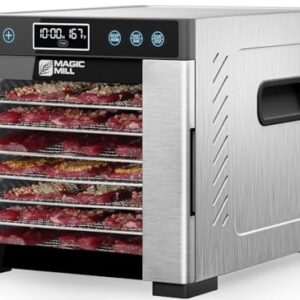 Magic Mill Pro Food Dehydrator Machine | 7 Stainless Steel Trays | Dryer for Jerky, Dog Treats, Herb, Meat, Beef, Fruit | Keep Warm Function, Digital Timer and Temperature Control, ETL Approved