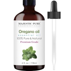 MAJESTIC PURE Oregano Essential Oil | 100% Pure and Natural Oregano Oil | Premium Grade Essential Oils for Hair Care, Home Diffusers, Skin, Aromatherapy, Massage and Humidifiers | 118 ml
