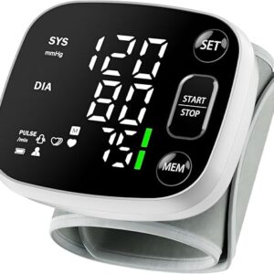Oklar Blood Pressure Monitors for Home Use Rechargeable Blood Pressure Cuff Wrist Digital BP Machine with LED Backlit Display, Voice Broadcast, 240 Memory Storage for 2 Users with Carrying Case