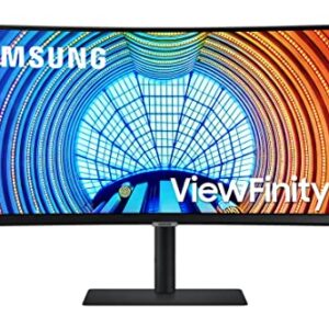 SAMSUNG Viewfinity S65UA Series 34-Inch Ultrawide QHD Curved Monitor, 100Hz, USB-C, HDR10 (1 Billion Colors), Height Adjustable Stand, TUV-certified Intelligent Eye Care (LS34A654UBNXGO),Black