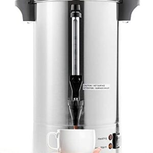 SYBO SR-CP-100B Commercial Grade Stainless Steel Percolate Coffee Maker Hot Water Urn for Catering, 100-Cup 16 L, Metallic