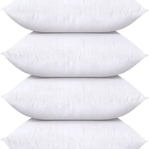 Utopia Bedding Throw Pillows (Set of 4, White), 18 x 18 Inches Pillows for Sofa, Bed and Couch Decorative Stuffer Pillows