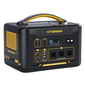 VTOMAN Jump 1500X Portable Power Station 1500W (3000W Peak), 828Wh LiFePO4 (LFP) Battery Powered Generator with Expandable Capacity, 3x Pure Sine Wave 1500W AC Outlets, 2xPD 100W, 3x Regulated 12V DC