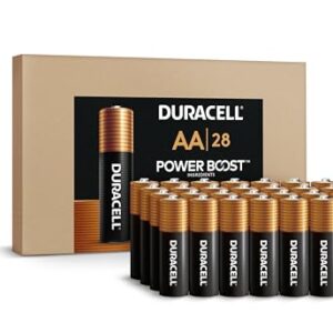 Duracell Coppertop AA Batteries with Power Boost ingredients, 28 Count (Pack of 1). Re-closable pack for quick, easy access and organized storage. Double A Battery with Long-lasting Power