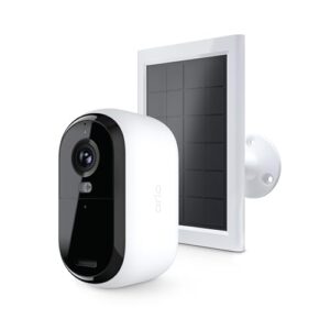Arlo Essential Wireless Security Camera 2nd Gen with Solar Panel - Outdoor & Indoor Wireless Camera with Integrated Spotlight, Color Night Vision, Motion Sensor & DIY Setup - White, 1 Pack, VMK3050