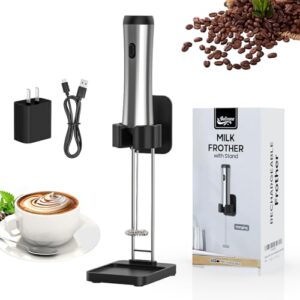 BeEcone Store Frother Handheld Rechargeable Milk Frother with Stand and USB-C Cable with Adapter