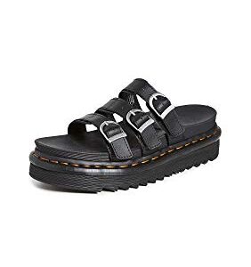 Dr. Martens womens Slide Sandal, Black Hydro Leather, 6 US