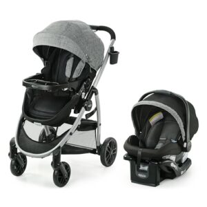 Graco Modes Pramette Travel System, Stroller & Car Seat Combo, 3-in-1 Stroller Modes, Includes Graco SnugRide 35 Infant Car Seat, Ellington