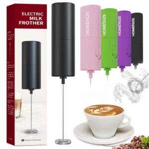 Milk Frother, Matcha Whisk, Frother Mini Frappe Mixer for Drink, Whisk Drink Mixer for Coffee, Cappuccino, Frappe, Matcha, Hot Chocolate, Black