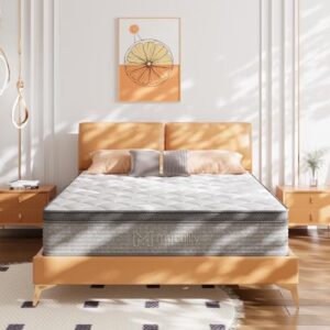 Mubulily Full Mattress,14 Inch Full Size Hybrid Memory Foam and Individual Pocket Spring,Motion Isolation,Medium Firm Mattress,Pressure Relief,CertiPUR-US,100 Nights Trial