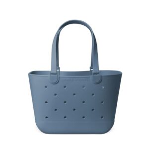 Simple Modern Beach Bag Rubber Tote | Waterproof Large Tote Bag with Zipper Pocket for Beach, Pool Boat, Groceries, Sports | Getaway Bag Collection | Blue Dune