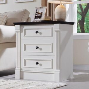 Aitjunz Farmhouse 3 Drawers Dresser for Bedroom, 26" Tall Large Dressers & Chests of Drawers w/Roman Column, Storage Dressers Organizer for Bedroom, Hallway, Living Room, White