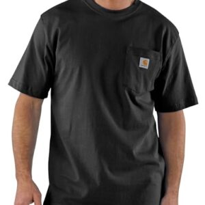 Carhartt Men's Loose Fit Heavyweight Short-Sleeve Pocket T-Shirt (Also Available in Big & Tall), Black, Large