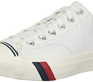 PRO-Keds Men's Royal Lo Lace Up Fashion Sneaker, White Leather, 5