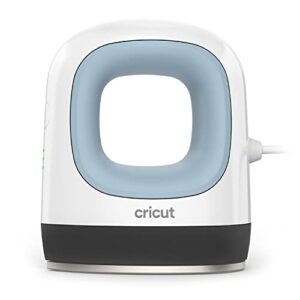 Cricut EasyPress Mini for Heat-Pressing Small Objects Like Shoes, Stuffed Animals, Hats and More, Features 3 Heat Settings & Precision Tip, Ceramic-Coated Heat Plate, Compact & Lightweight, Zen Blue