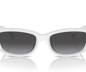 Michael Kors Women's MK2210U Asheville Universal Fit Rectangular Sunglasses, Optic White/Dark Grey Gradient, 54 mm