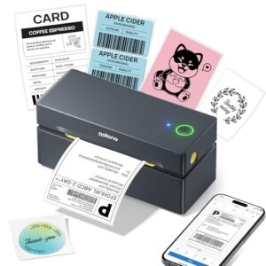 POLONO Bluetooth Thermal Shipping Label Printer, Wireless 4x6 Shipping Label Printer for Small Business, Support iOS, Android, Windows and Mac, Compatible with Amazon, Ebay, Shopify, Etsy, USPS (Grey)