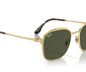 Ray-Ban RB3720 Square Sunglasses, Gold/Green, 55 mm