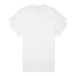 Calvin Klein Men's Cotton Classics 3-Pack Undershirts, 3 White - Crewneck, L