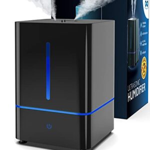 Everlasting Comfort Humidifiers for Bedroom (4L) – Quiet Cool Mist Small Humidifier for Large Room with Oil Diffuser, 40-Hour Runtime, Easy to Clean, Auto Shut-Off, Ideal for Baby Nursery & Plants